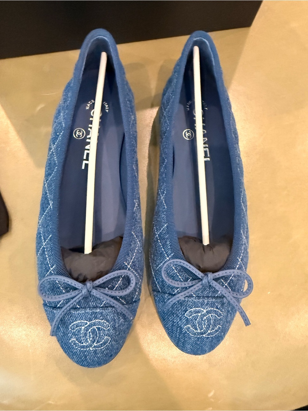 NWT Chanel - SS26 Quilted denim ballerina, in 36.5 (US6.5) - Picture 5 of 8